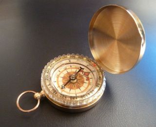 Quality Classic Antique Gold Pocket Watch Style Compass with Precision Accuracy