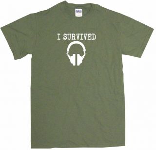I Survived Headphones Silhouette Mens Tee Shirt Pick Size Color Small 6XL