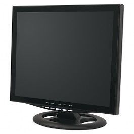 Black 15" 15 inch LCD Flat Screen Panel Monitor for Computer Desktop PC Cables