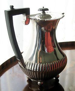 A Good Quality Art Deco Design Silver Plate Coffee Pot by William Hutton
