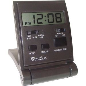 Westclox TravelMate Folding Travel Alarm Clock New Black