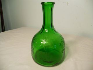 Green White House Vinegar Bottle Cameo Ballerina Depression Glass Decanter