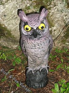 Great Horned Owl Decoy Barn Pest Control Yard Garden Decoration Gemmy