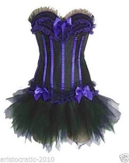 New Burlesque Corset Dress Top Bustiers Tutu Skirt Costume Lingerie 8068 7008