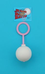 Adult Baby Jumbo Rattle Blue Pink Boy Girl Toy Infant Accessory Costume