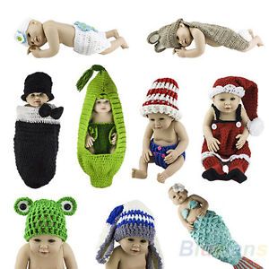 Infant Baby Kids Photograpy Props Knit Crochet Costume Cute Animals Hat Cap BE4U