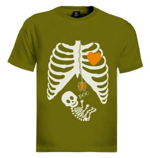 Pregnant Skeleton Halloween Costume T Shirt Boy Girl Baby Maternity Shower Gift