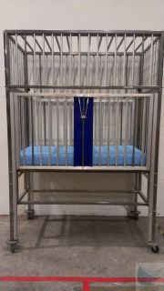 Pedicraft Fully Enclosed Stainless Hospital Pediatric Bed 55"x30"X79"