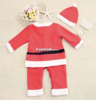Cute Baby Boy Girl Christms Xmas Santas Party Suit Costume Cloths Pajamas Outfit