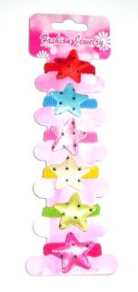 12 Ponytail Fabric Hair Band Girls Baby Star Butterfly