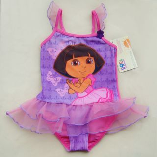 Dora The Explorer Girl Baby Tutu Swimming Costume Swimsuit Swimwear Tankini 2 9Y