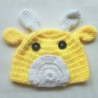 Cute Baby Infant Yellow Cow Calf Hat Costume Photo Photography Props Newborn Hot