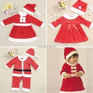 Baby Boy Girl Christms Xmas Santas Party Suit Costume Dress Snowman Outfit ITS7