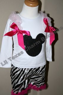 Baby Girl Boutique Clothing Disney Minnie Mickey Mouse Birthday Outfit 18 24mo