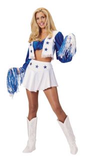 Dallas Cowboy Cheerleader Deluxe Adult Womens Costume Fun Womens Halloween