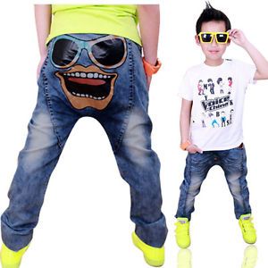 Kids Costumes Boys Girls Jeans Skinny Baby Pants Blue Denim Trousers Size 3 8