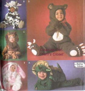 5880 Dragon Lion Cow Bear Bunny Costume Sewing Pattern Toddler Uncut Adorable