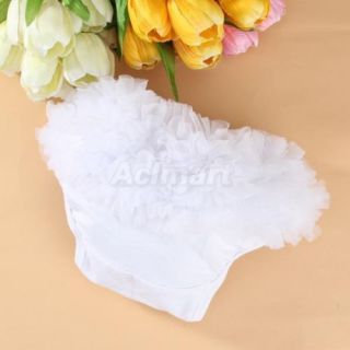 Baby Girl Bloomers Bums Diaper Cover Lace Ruffle Panties Petti Skirts White S