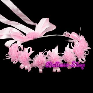 Pink Wedding Flower Girls Headdress Circlet HA102 PN