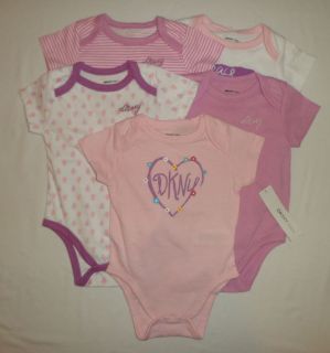 New DKNY Logo Baby Girls Bodysuits Shirts Clothes Lot Set Sz 3 6M 6 Months