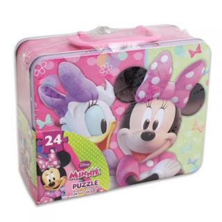 Disney 24pc Minnie Mouse Puzzle in Storage Tin Lunch Box Gift Bag New