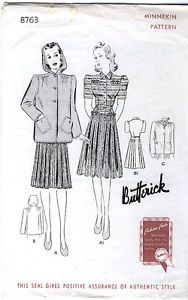Butterick 8763 Original 1940s 30" Minnekin Doll Pattern Mannequin Manikin Unused