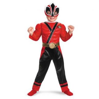Power Rangers Samurai Red Ranger Halloween Costume Muscle New Toddler's 3T 4T