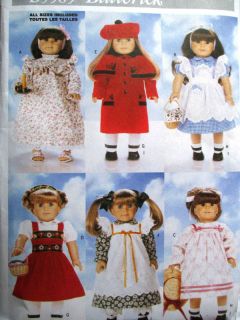 Sewing Patterns 18" American Doll 11'' to 16" Baby Doll Clothes Gowns Outfits