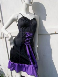 Dead Dolly Lolita Slip Dress Goth Vampire s M Halloween Costume Black Purple