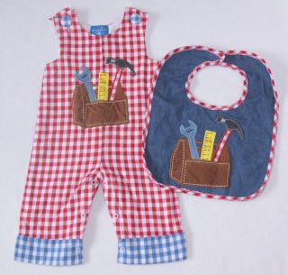 Mudpie Baby Overalls Outfit 0 6 Months Builder Tools Halloween Costume Birthday