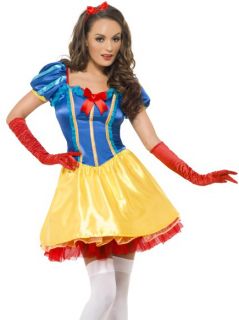 UK 8 10 Fever Sexy Princess Snow White Fancy Dress Costume