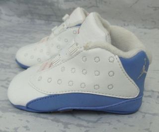 Air Jordan Toddler Baby Blue White w Pink Logo Shoes Size 2c 2D3 AG