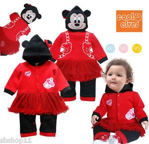 New Baby Infant Girl Disney Minnie Mouse Party Costume Long Sleeves Romper 9 24M