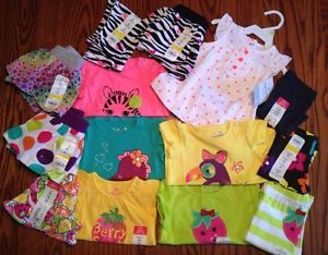 Baby Girl 0 3 Month 14 PC Clothes Lot Okie Dokie Jumping Beans Carter's Cute