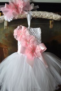 Baby Tutu Dress with Lace Flower Bow Girl Pink 0 1 2