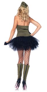 Leg Avenue 2 PC USO Pinup Army Girl Costume Halloween Costume with Dress M L