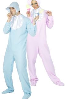 Adult Pink Blue Baby Romper Fancy Dress Mens Ladies Costume Suit Dummy