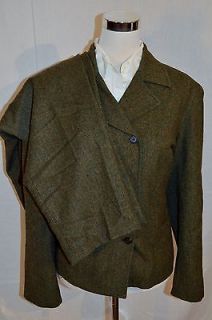 Olive Green Tweed Lauren Ralph Lauren Career Blazer Dress Pants Suit 14