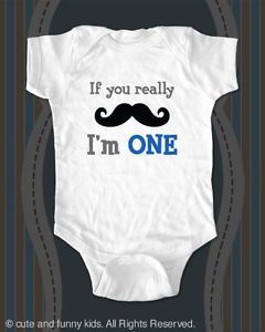 If You Really Mustache I'M One Cute Baby Onesie Infant Clothing White 18 Mont