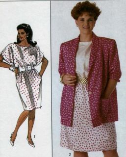 Womens Dress Unlined Jacket Sewing Pattern Cap Sleeve Elasticized Waist 9048