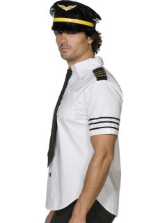 Mile High Captain Pilot Officer Uniform Hat Shirt Tie