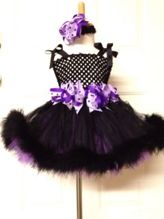 Purple Black Tutu Dress Party Baby Shower Birthday Photograph Girl 1T2T3T4T