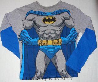 Batman or Superman Boys 2T 3T 4T 4 5 6 7 Costume Shirt Tee Top Super Hero