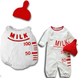 3 12M Baby Boy Girl Twins Milk Bottle Costume for Fun Dress Up Summer Party
