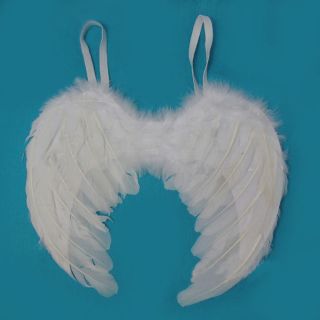 Halloween Xmas Baby Kids White Feather Angel Wings Fairy Princess Costume 2 4Y