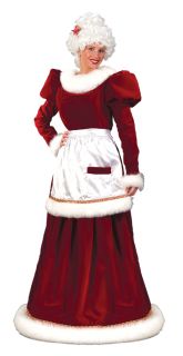 Mrs Santa Claus Velvet Dress Adult Womens Costume Christmas Holiday Long Gown