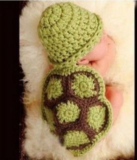 Newborn Baby Tortoise Hand Knitted Costume Photo Photography Prop Hats 02