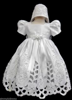 Baby Infant Toddler Girl Christening Gown Baptism White Dress Size 0 4 0 30M