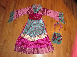 Authentic Disney Mulan Costume Dress Size 7 8 with Shoes Size 11 12 Crown