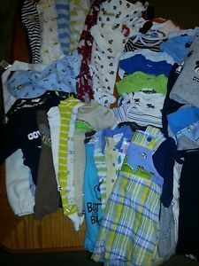 Lot of 49 Pieces of Baby Boys Clothes Newborn 0 3 3 Months 3 6months